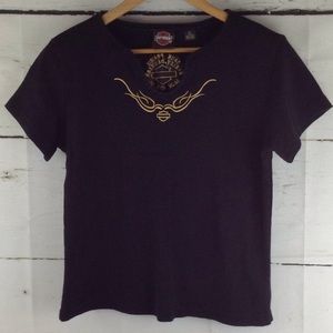 Harley-Davidson Woman's L black T-shirt Sauk City